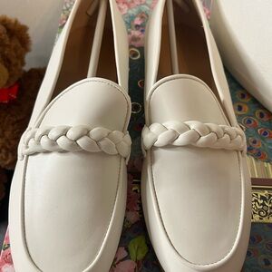 Classic Braided Loafer Flats - White Women’s Shoes